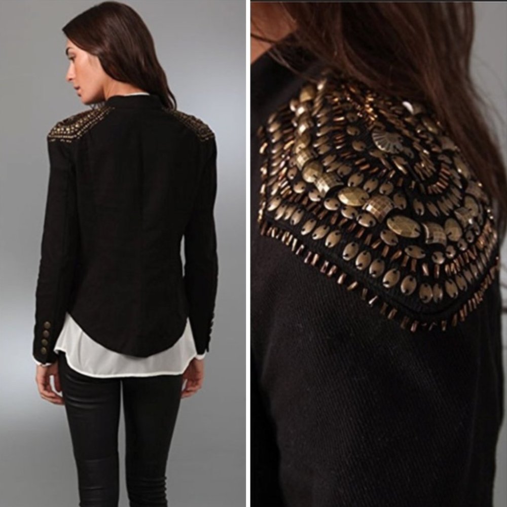 Larok Luxe - Army Green Studded Jacket